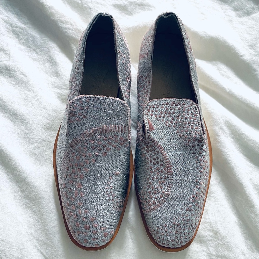 Free People metallic loafers